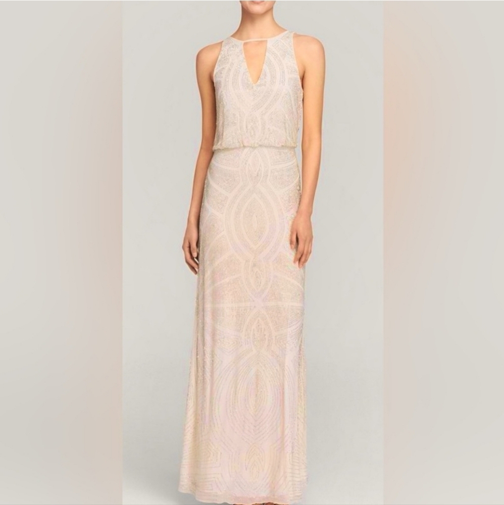 Aidan Mattox Pink Maxi Dress Size 2 Bride Wedding Guest